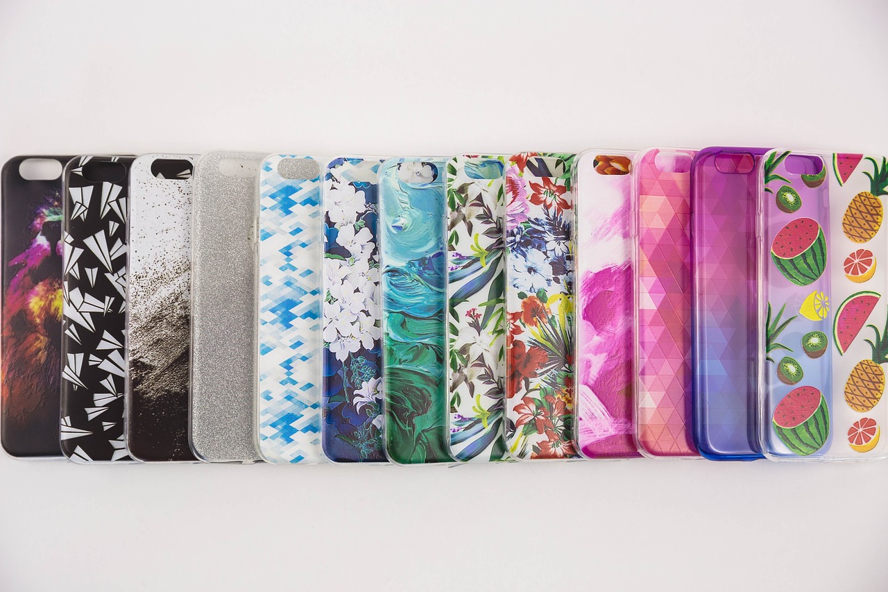 phone cases in a row